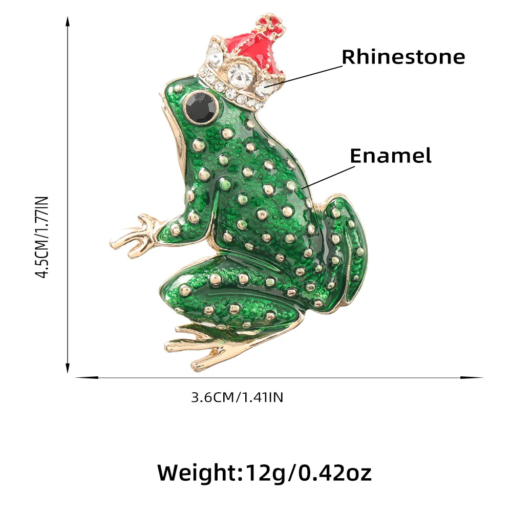 CINDY XIANG New Green Enamel Frog Rhinestones Brooches for Women Alloy Crown Animal Lapel Pins Fashion Jewelry Gifts Accessories | Украшения