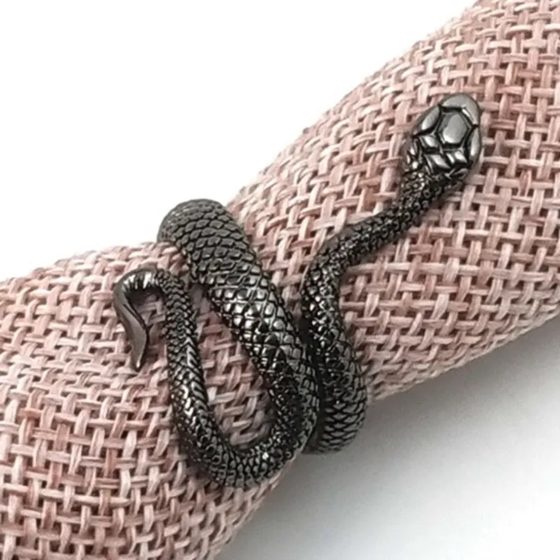 

1 Piece European New Retro Punk Exaggerated Spirit Snake Ring Fashion Personality Stereoscopic Opening Adjustable Ring