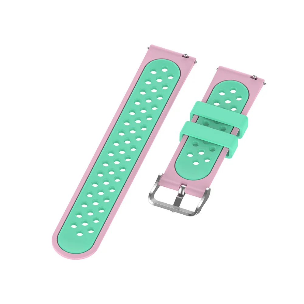 pink teal green 20 мм силиконовый браслет для Garmin Vivoactive 3/HR для Ticwatch 2/E/C2 для samsung gear R600/Galaxy Watch R815 Смарт-часы - Color: pink teal green