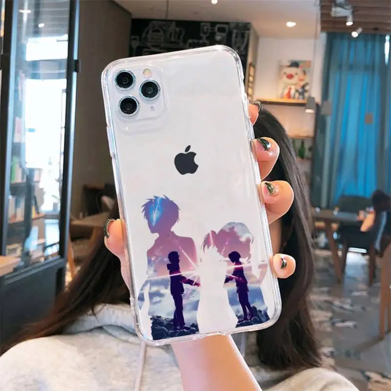 

Anime your name Phone Case Transparent for iPhone 6 7 8 11 12 s mini pro X XS XR MAX Plus cover funda shell