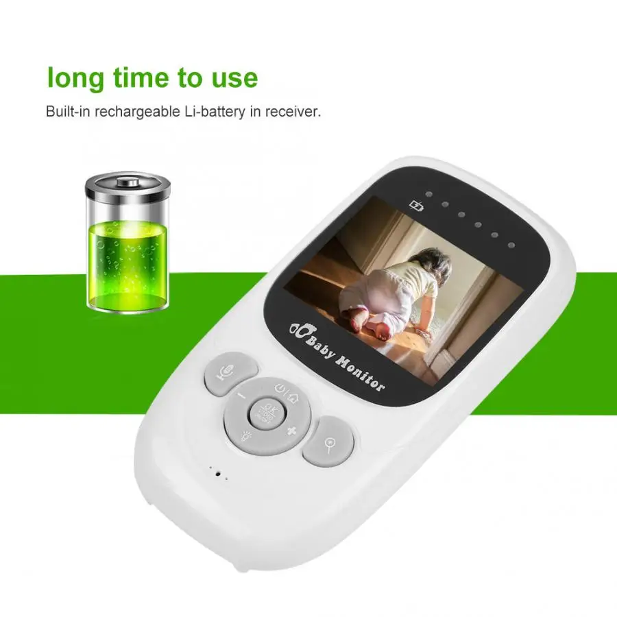 Беспроводной цифровой цветной ЖК видеоняня ночного видения аудио видео 2 4 ГГц bebek