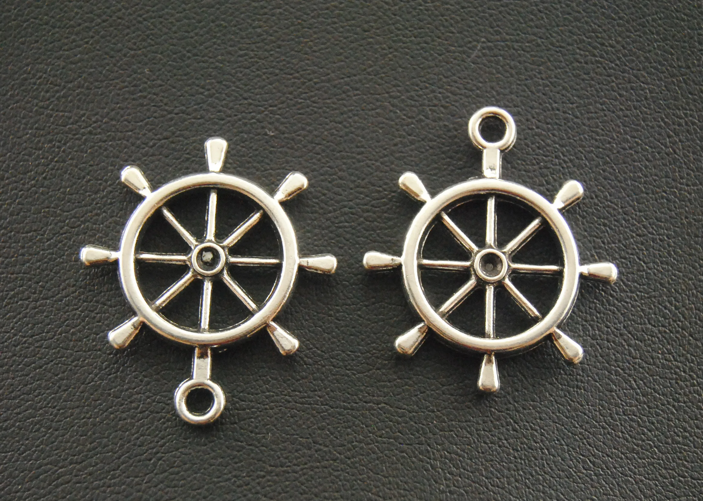 20pcs Silver Color Ship Wheel Rudder Charm Pendant DIY Metal Bracelet Necklace Jewelry Findings 23x28mm A37 | Украшения и