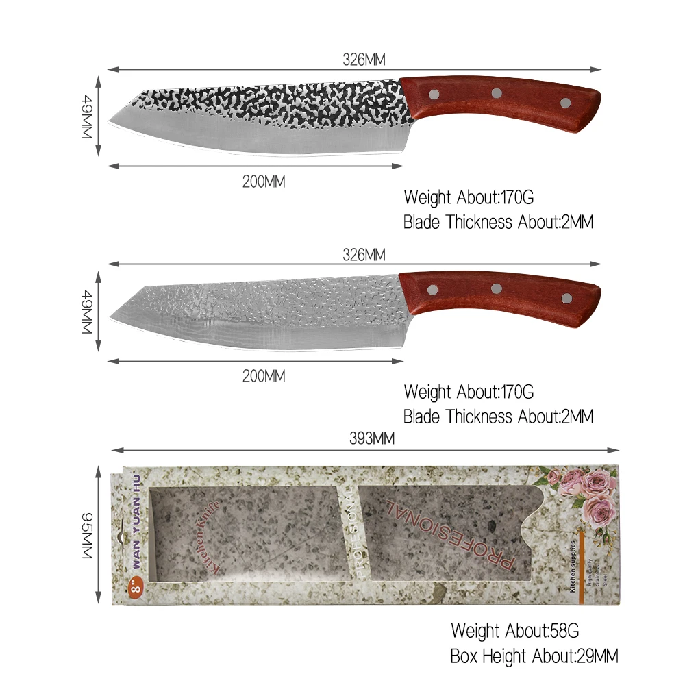 8-дюймовый кованый нож шеф-повара сербский мясной для мяса овощей рыбы ручной