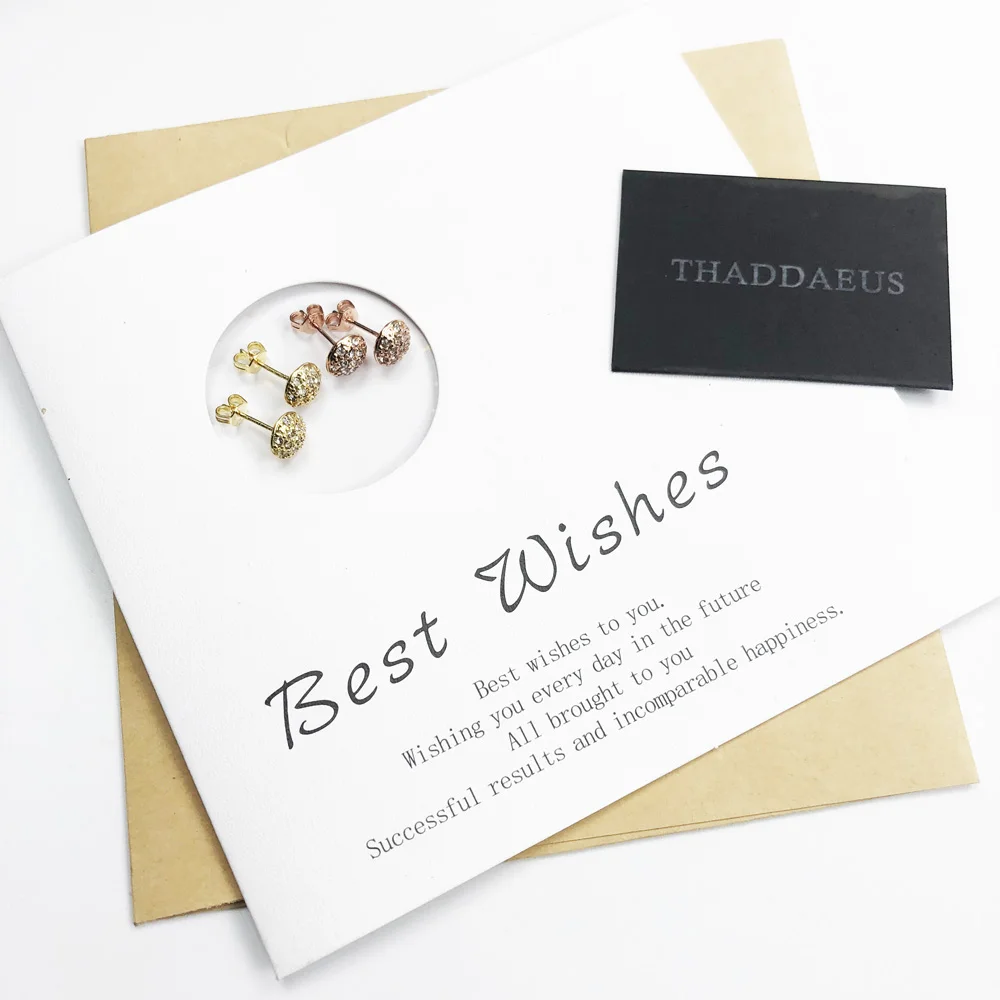 Серьги гвоздики цвета розового золота модные блестящие ювелирные украшения для