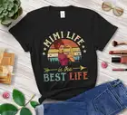 Mimi Life Is The Best Life Shirt для женщин, забавный винтажный подарок бабушке на день рождения матери, хлопковые футболки с коротким рукавом и круглым вырезом для женщин
