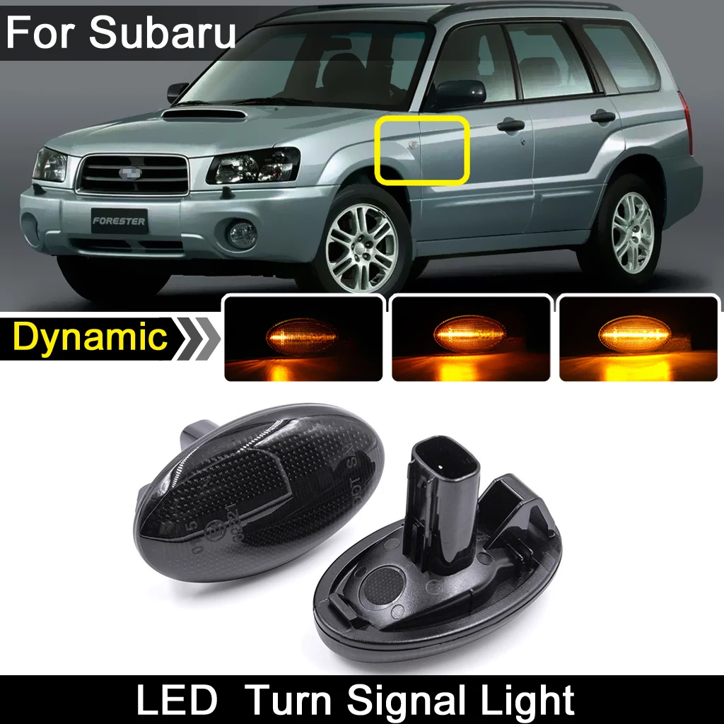 

Для Subaru Liberty 00-03 Forester ввиде горшка 01-05, автомобильные аксессуары, брелок для автомобиля Subaru WRX ИППП 02-07 дымчатые линзы светодиодный, боковой, габаритный фонарь динамический Янтарный Поворотная сигнальная лампа