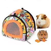 small pet carrier rabbit cage hamster chinchilla portable travel warm cute bags cages guinea pig carry pouch breathable bag