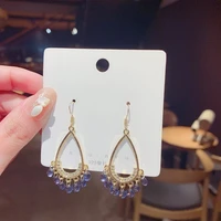 korean temperament tassel net celebrity earrings female geometric water drop long exaggerated earrings earrings wholesale