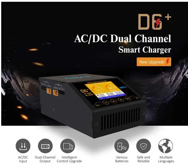 HOTA D6 + Plus AC 300 Вт DC 2X325W 2X15A Двухканальное умное зарядное устройство Dis Lipo для
