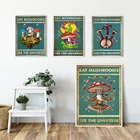 Картина съесть грибы, Постер See The Universe в стиле ретро, в стиле хиппи, Настенная картина, холст, гриб, волшебник, инопланетянин, картина для спальни, домашний декор