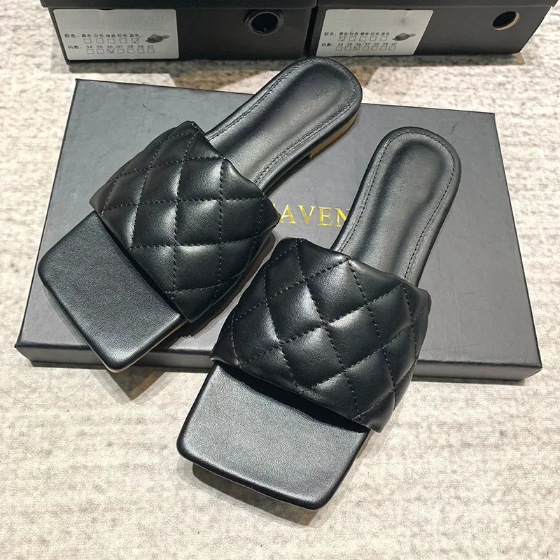 

Европейские домашние летние туфли BV для взрослых, богиня, плоская подошва, повседневные сетчатые сандалии и тапочки для женщин, уличная оде...