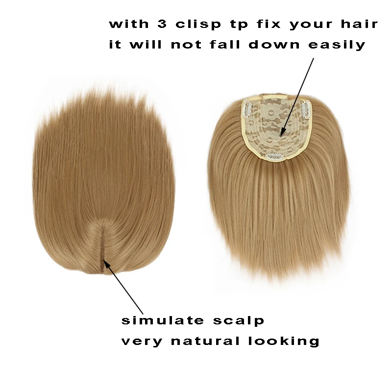 Прямые волосы на заколках синтетические короткие для наращивания средняя часть