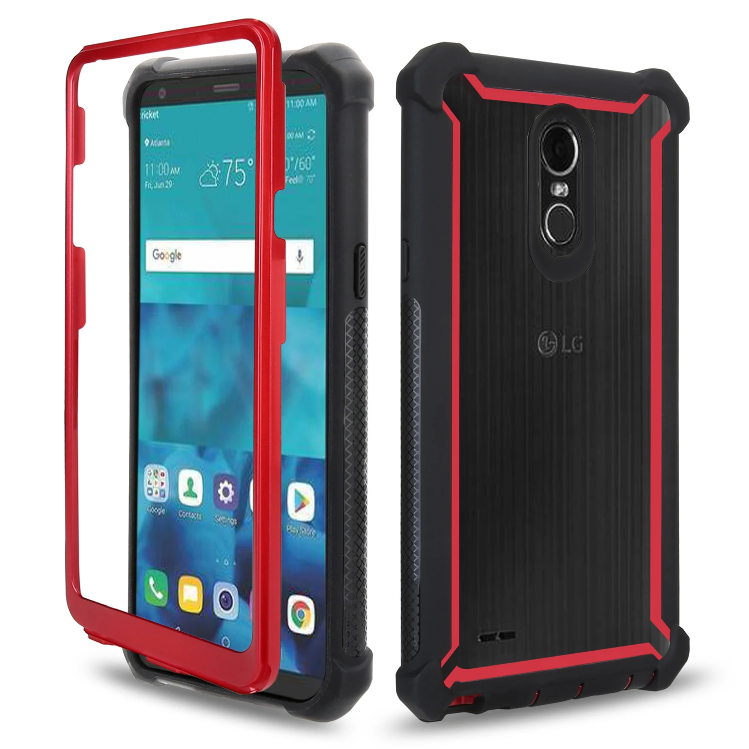 Black Red Ультра тонкий, несмотря на экстремальные прочный чехол для LG Stylo 5 4 Plus всего тела защитный ударостойкий, защита от падений ударопрочная крышка для LG Aristo 2 3 - Цвет: Black Red