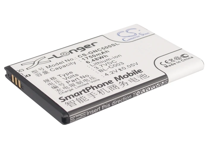 

CS 1750mAh/6.48Wh battery for GIONEE C500, C600 BL-C003