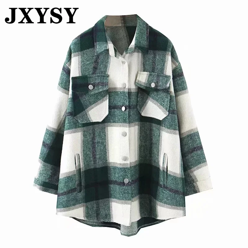 JXYSY Женская куртка 2019 английский стиль винтажное Фланелевое теплое клетчатое