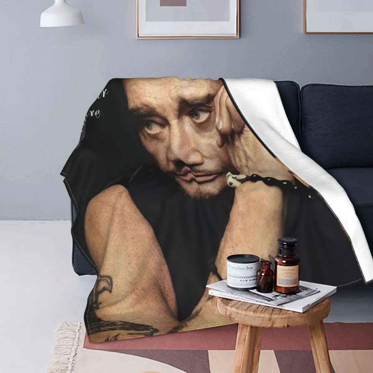 

Johnny Hallyday-mantas de franela para decoración del hogar, cobertor suave y transpirable para dormitorio, edredón fino de felp