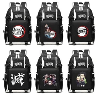 black cool backpack demon slayer kamado tanjirou kamado nezuko anime peripheral schoolbag cosplay shoulders bags