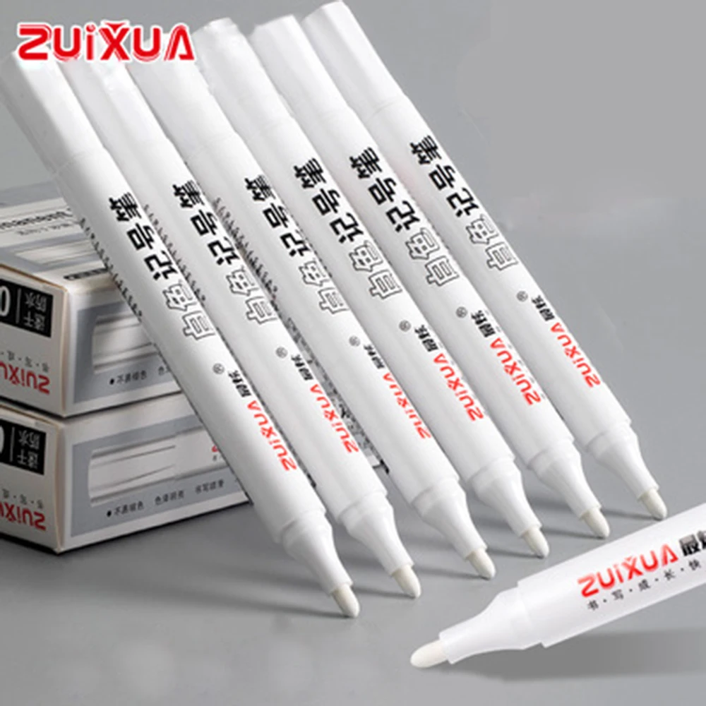 

5PC Oily Waterproof White Marker Pen Graffiti Pens Permanent Gel Pencil Tire Painting Notebook Tyre Tread Environmental Pen