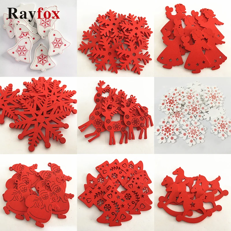 10 шт. белая деревянная елка/олень DIY подвесная подвеска роскошные украшения