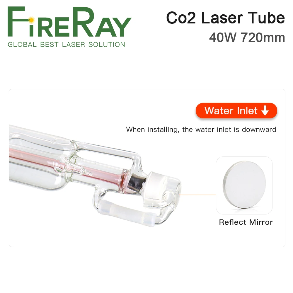 Стеклянная лазерная трубка FireRay Co2 диаметром 50 мм 40 Вт 720 820 стеклянная Лазерная