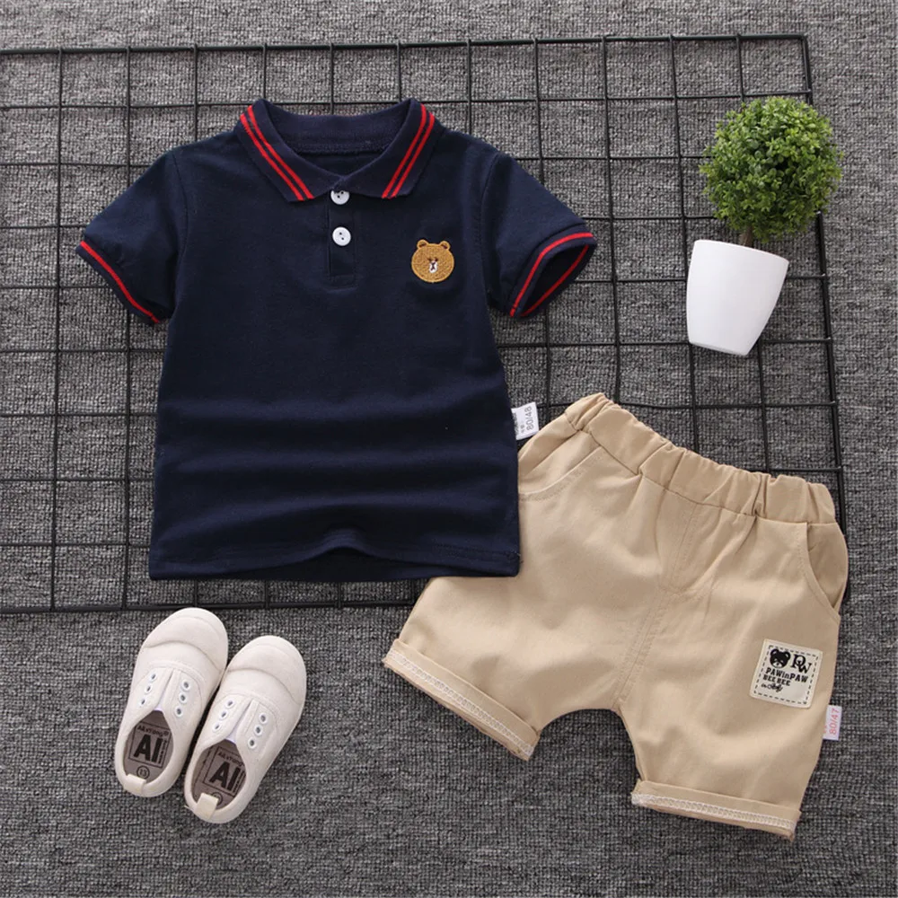 

Summer Boy Clothes Sets Cotton Tops + Casual Pants 2pcs Set without Shoes Cool Newborn Toddlers Infant Clothing Baby Outwear