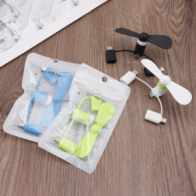 

3-in-1 Mini Mobile Phone Fan Portable Cellphone Fan Energy Saving Noiseless Creative USB Small Fan for Outdoor Travel Retailsale