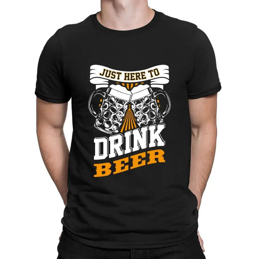 

Футболка с надписью «Just Here To Drink», семейная Весенняя Классическая футболка с индивидуальным дизайном, Размеры S - 6xl