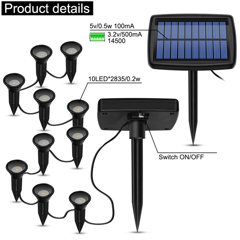 

Solar LED Garden Light Lawn Light IP44 Waterproof Outdoor Buried Underground Light for Garden Path Yard Landscape Lawn Road Lamp