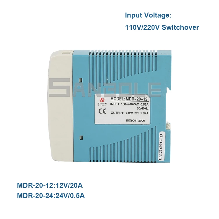 MDR 20W 12V24V на din рейке Тип Led Импульсный источник питания для медицинской помощи