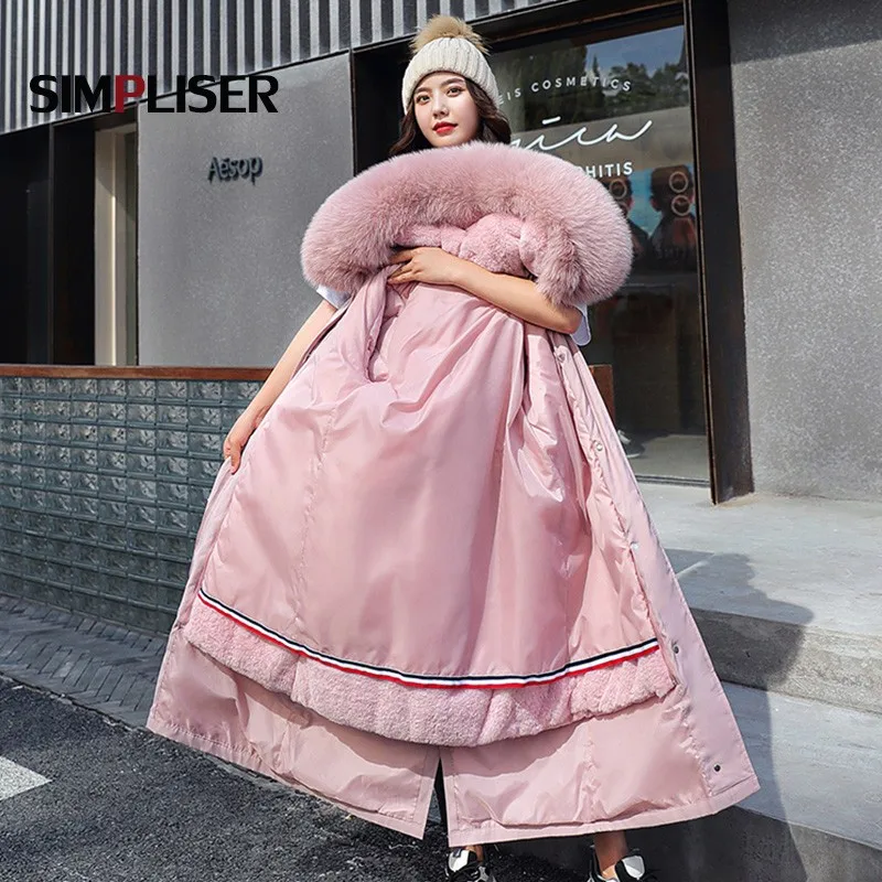 Супертеплая плотная парка для женщин 2020 зимнее меховое пальто с капюшоном
