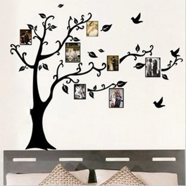 Bilderrahmen Schwarz Wandaufkleber Wandtattoo Baum Removable Wall Stickers Room Decoration Kerzenhalter Wand | Дом и сад