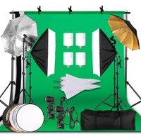 2 6x3m photography reflector lighting kit photo background muslin backdrops softbox umbrella light stand for photo studio