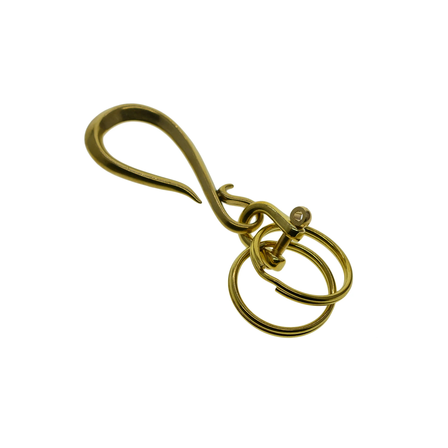 Тонкая ручная работа латунь японский крючок S крюк со скобой ремень зажим Брелок