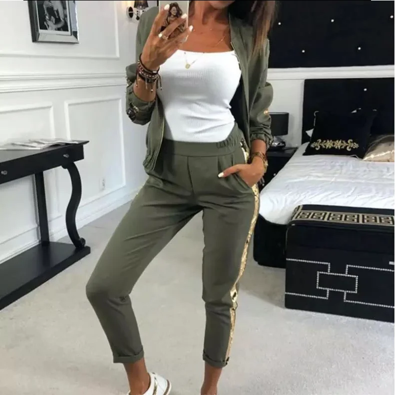 

Women 2Pcs Tracksuit Short Sleeve Hoodies Sweatshirt + Pants Sets Autumn Summer Wear Casual Suits plus size women set