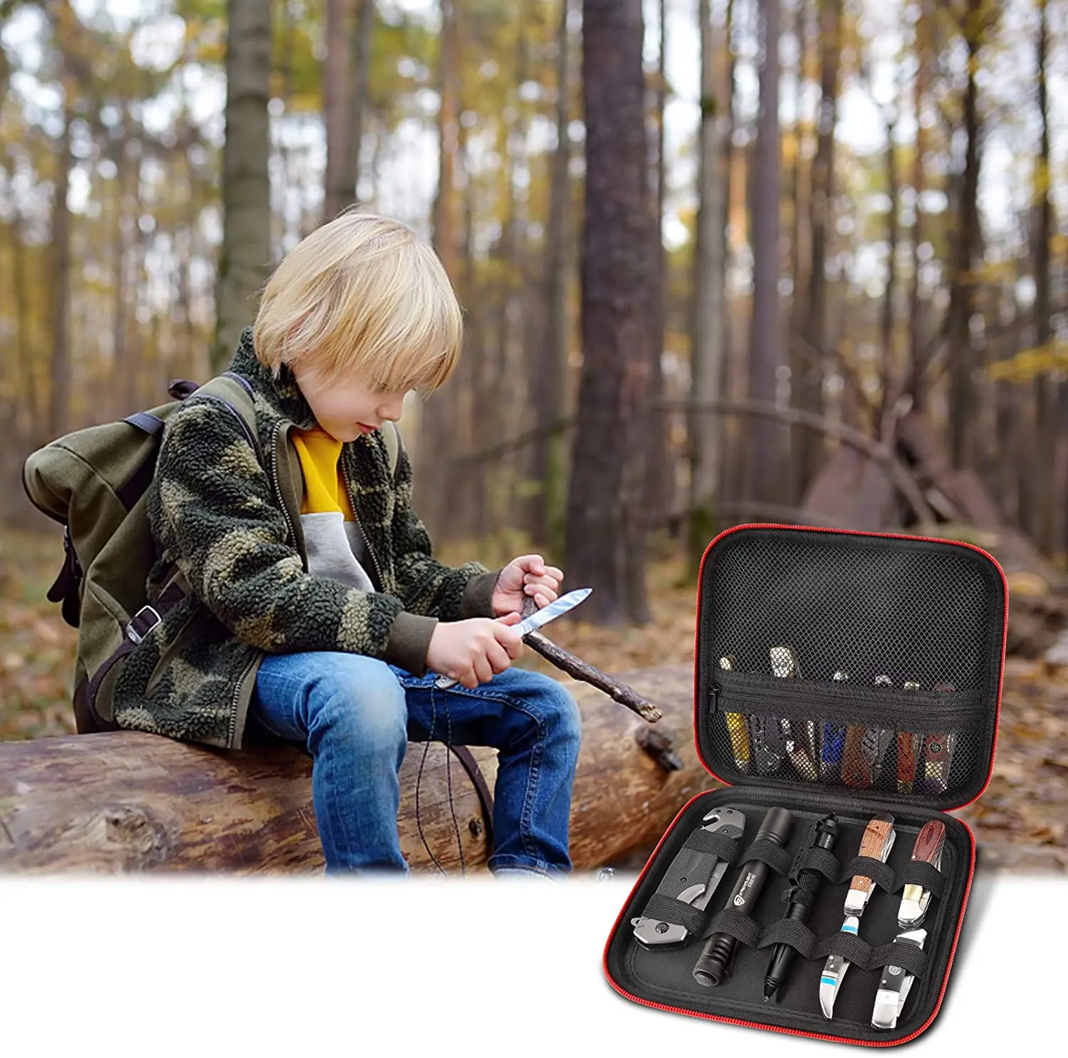 Чехол для ножа карманных ножей органайзер хранения и переноски вмещает до 10 +