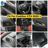 carbon fiber interior refit kit glass lift button air ac dashboard gear box panel cover trim fit for cadillac ct4 2020 2022