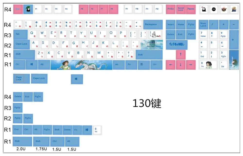 Механическая клавиатура MP Spirited Away Keycap 108/133 клавиш|Клавиатуры| |