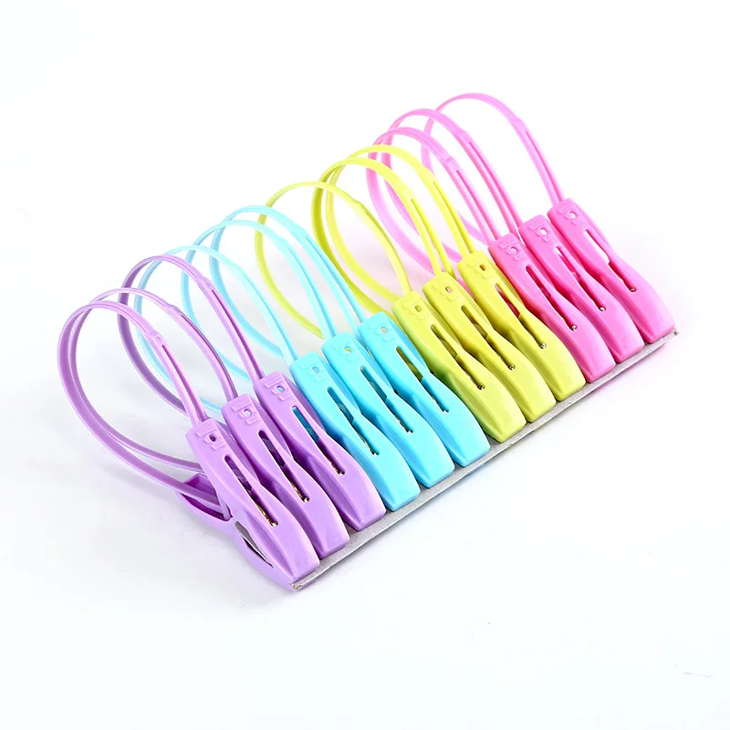 

Newly Plastic Clothespin Wind Drying Sock Clip Entrainment Ring Lanyard Clip Multifunctional Household Accessories