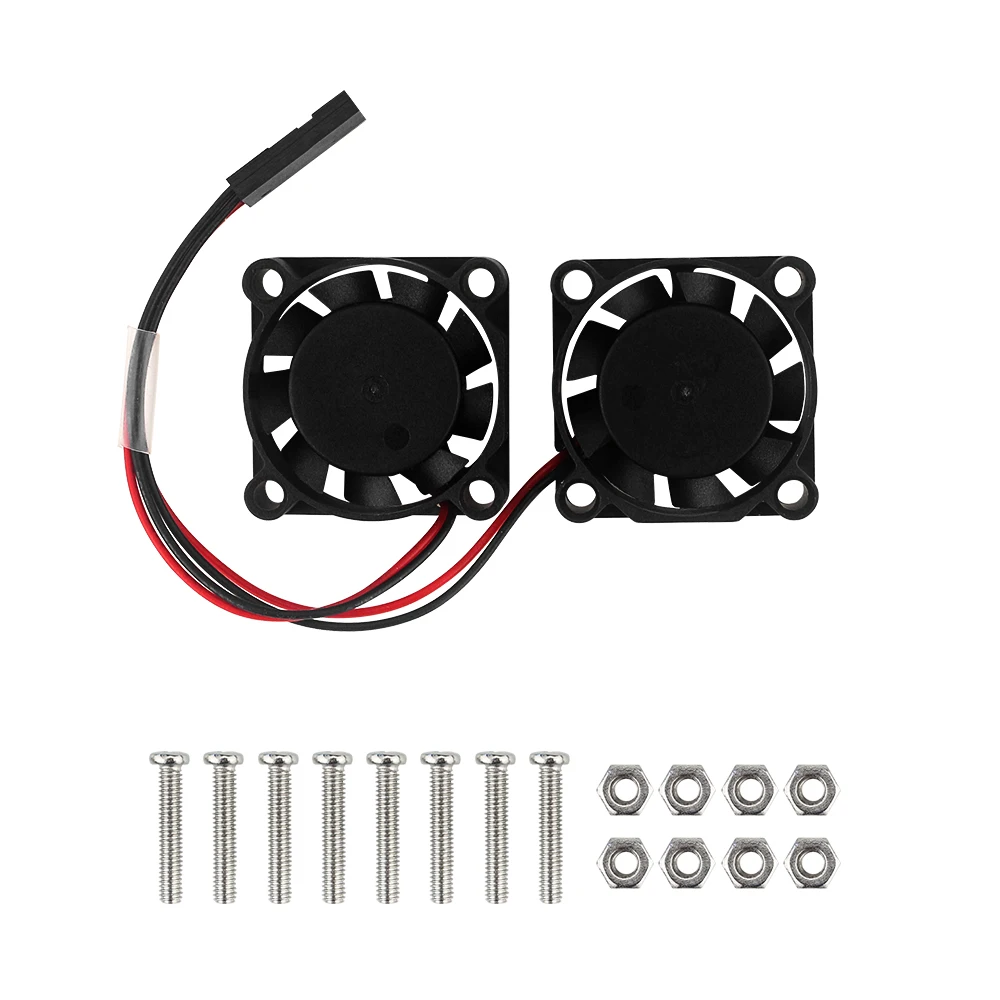 Dual Fan Module 25 x 25 x 7 mm Cooling Fan 5V GPIO Powered Brushless Fans compatible for Aluminum Case for Raspberry Pi