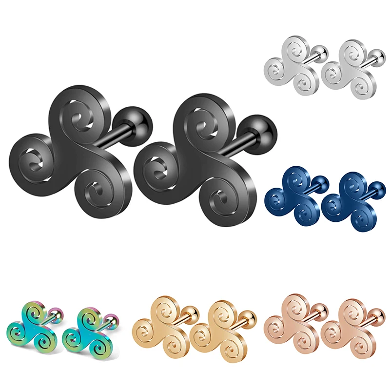 

2Pcs Triskele Anti Allergy Ear Tragus Cartilage Piercing Flower Conch Lobe Earrings Barbell Orelha Ear Stud Helix Jewelry