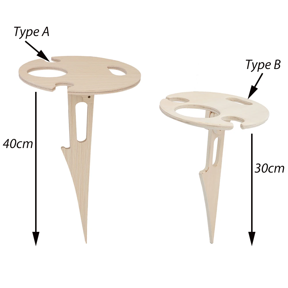 

Outdoor Wine Table Foldable Wine Stand Mini Wooden Round Desktop Portable Picnic Table Wine Racks Garden Travel Beach Furniture