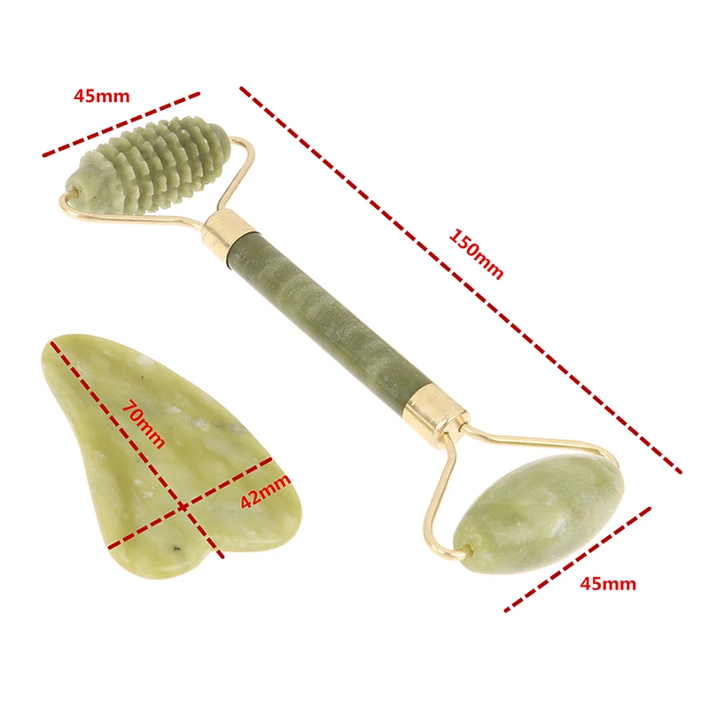

Facial Massage Roller Double Heads Jade Stone Face Body Skin Relaxation