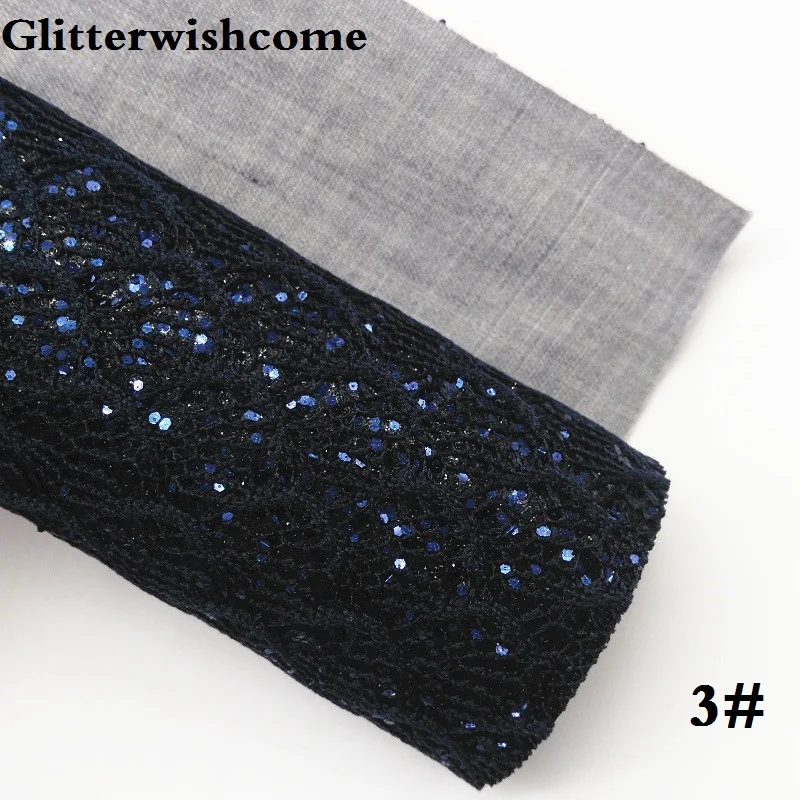 3 Glitterwishcome 21X29 см A4 размер кружева блестящая кожа, рыбка чешуя Русалки Fabirc кожа ткань винил для луков, GM020A - Цвет: 3