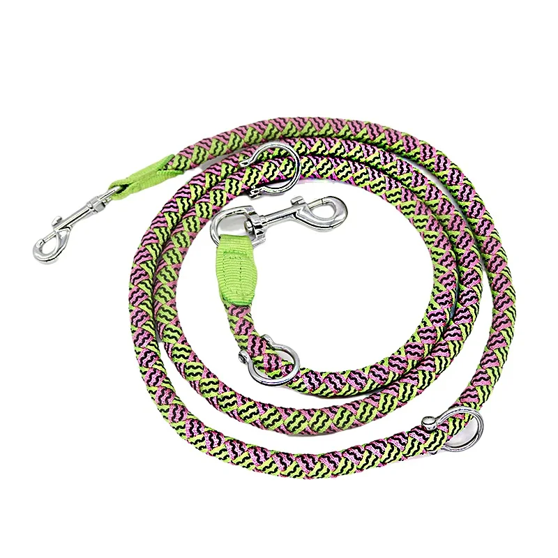 Многофункциональный поводок для двух собак нейлоновый двойной регулируемая