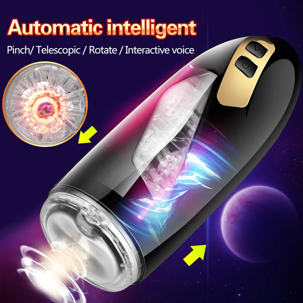 Sex Machine Male Masturbator Automatic Telescopic Rotation Masturbation Cup Induction Clip Suction Powerful Sex Toys For Man