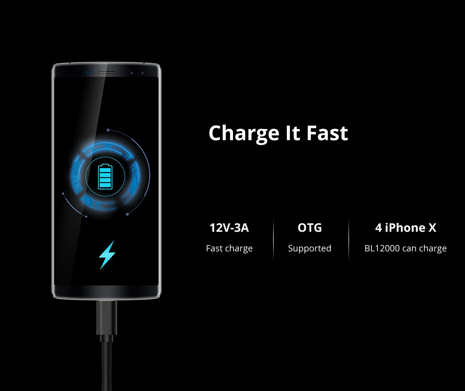DOOGEE BL12000 смартфон 12000mAh быстрая зарядка 6,0 ''18:9 FHD дисплей MTK6750T Восьмиядерный 4 ГБ 32 ГБ 16 МП камера Android 7,1 телефоны
