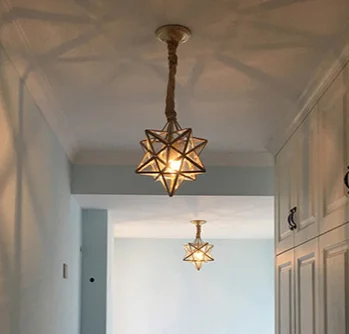 Подвесной светильник в скандинавском стиле стеклянная лампа форме звезды с