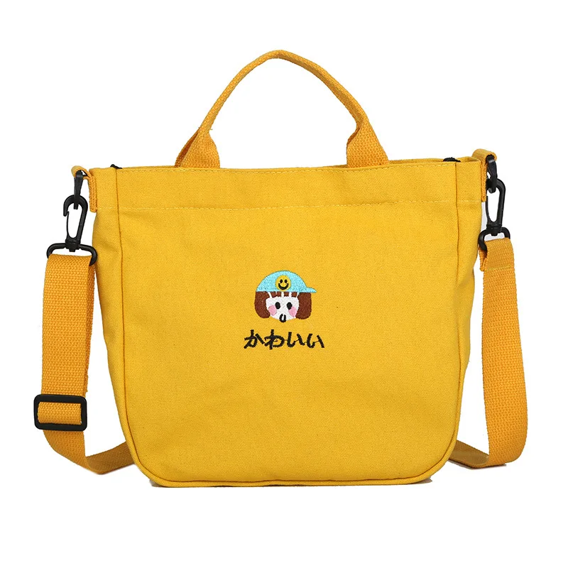 

Canvas Bag Female New Student Cloth Bag Simple Versatile Portable Small Fashion Shoulder Crossbody Canvas Bag Zipper Bags
