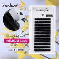 seashine 1 tray 12 rows russian volume lashes l curl 0 03mm natural long individual lash extension classic eyelashes extensions