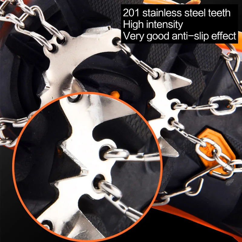 19 Teeth Stude Ice Gripper Spike for Shoes Anti-Slip Anti-Skid Non-slip Covers Snow Crampons Cleats Grips Climbing Shoe Boots